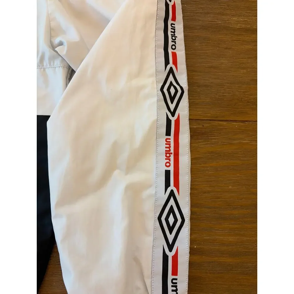 Umbro Windbreaker Jacket Pullover Hooded Black White Y2K Streetwear Size XXL